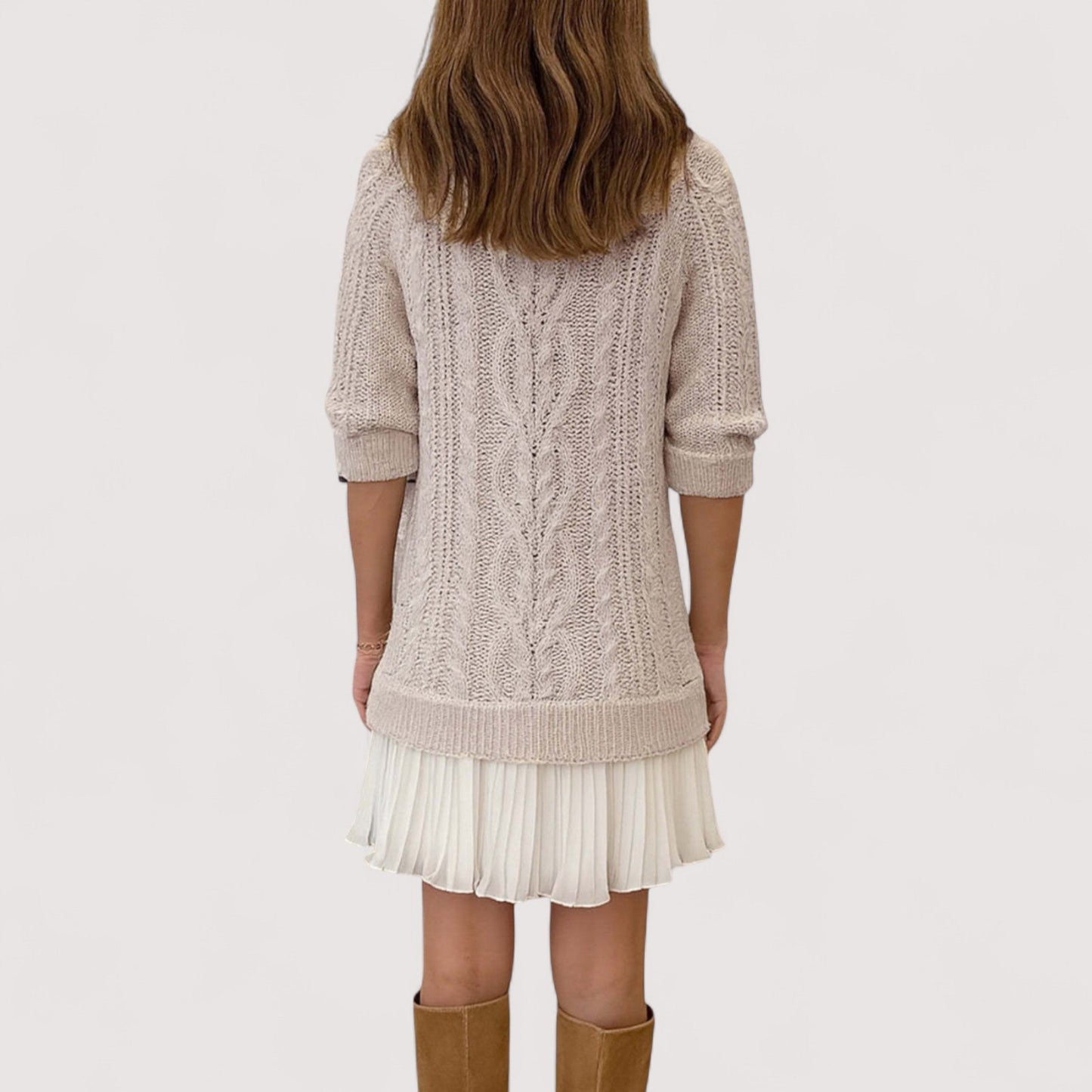 Women's Knit Casual Everyday Midi Dress — front view