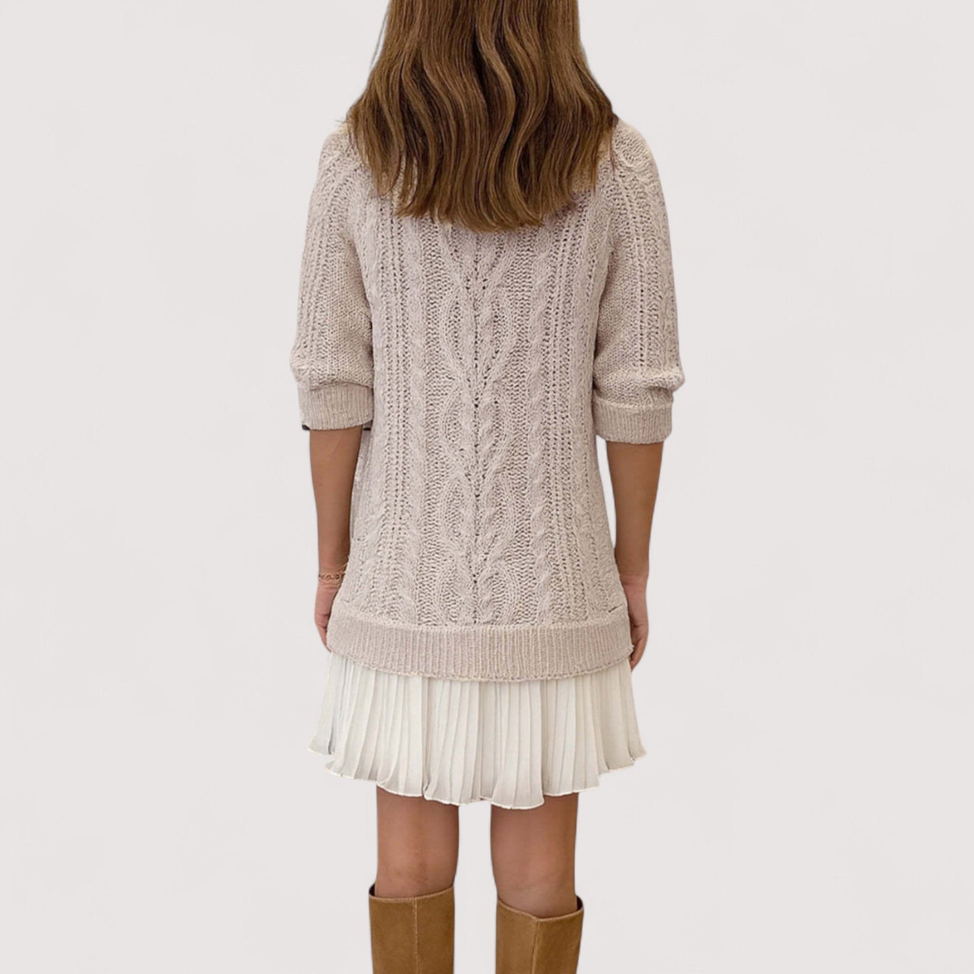 Women's Knit Casual Everyday Midi Dress — front view
