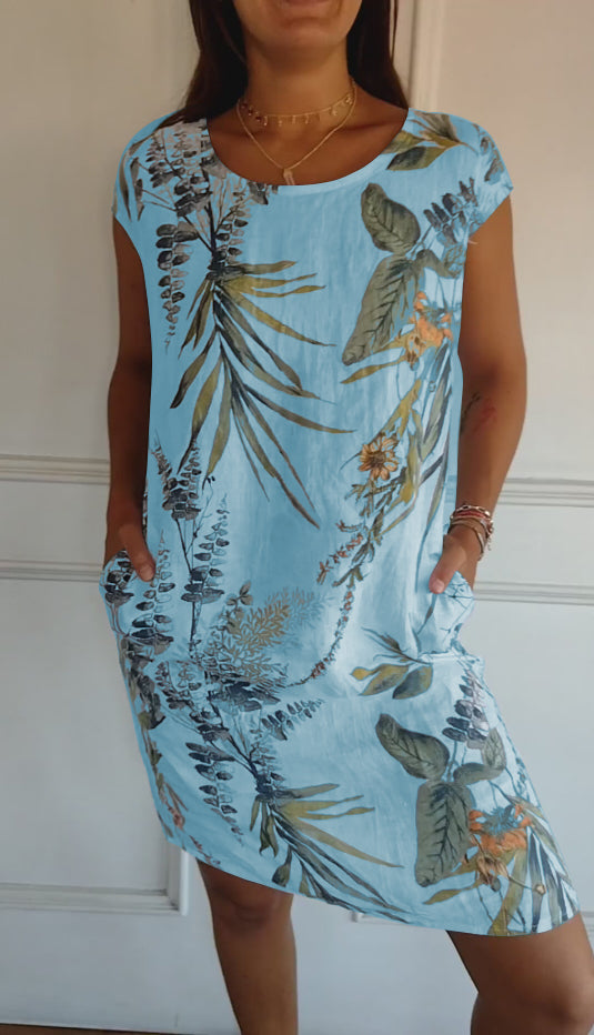 Women's Round Neck All-Day Comfort Midi Dress — detail view
