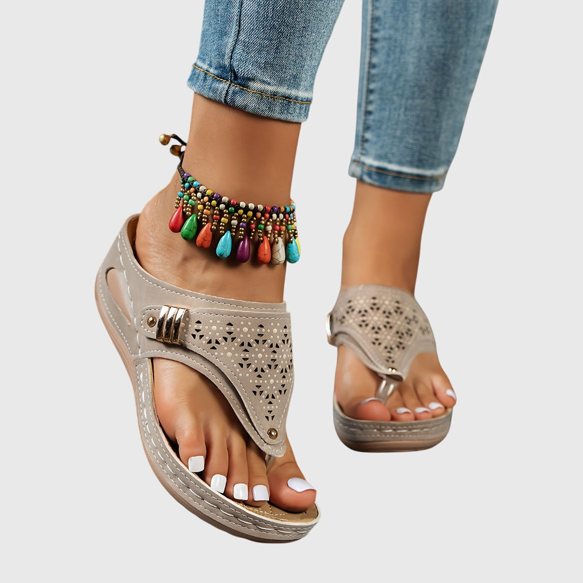 Women's Platform Ankle Strap Sandals — front view