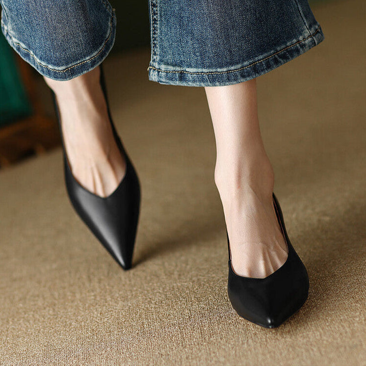 Women's Kitten Heel Pointed Toe Pumps — side view