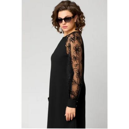 Women's Lace Elegant Evening Maxi Dress — front view