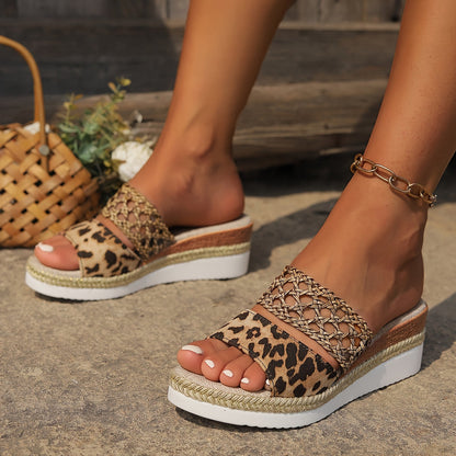 Women's Woven Strap Wedge Sandals — side view