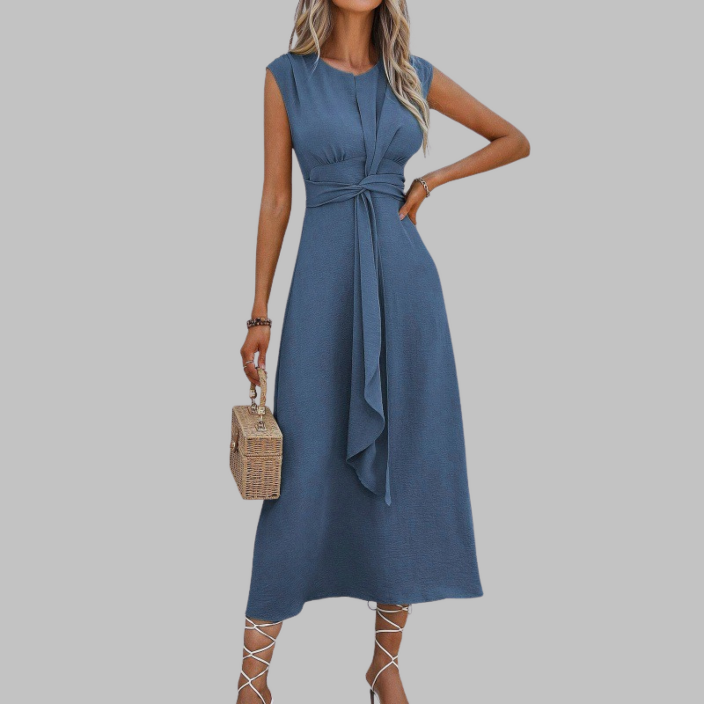 Sleeveless Tie-Waist Maxi Dress for Women