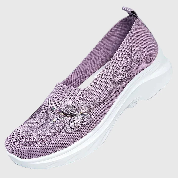 Women's Embroidered Slip-On Sneakers — side view