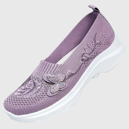 Women's Embroidered Slip-On Sneakers — side view