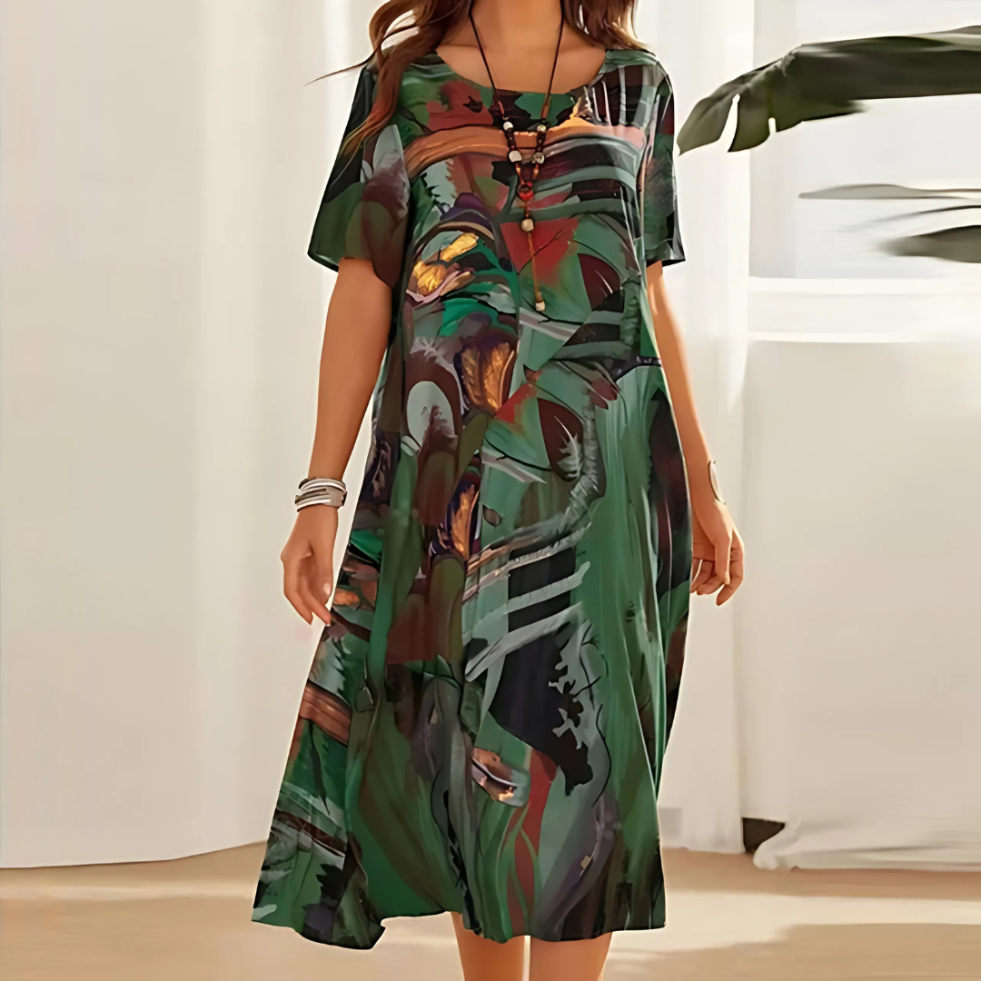 Women's Floral Casual Midi Dress — product view