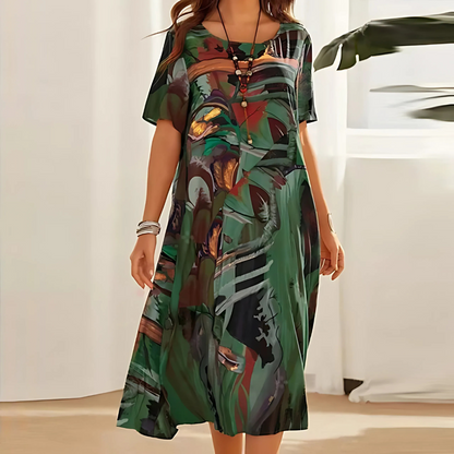 Women's Floral Casual Midi Dress — product view