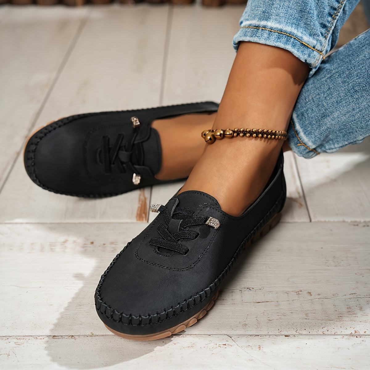 Women's Lace-Up Comfort Loafers — side view