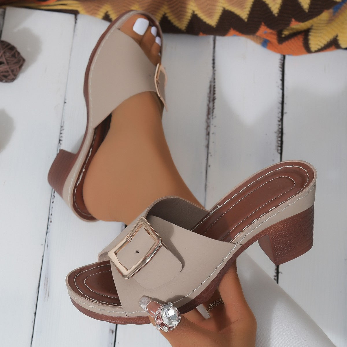 Women's Flat Strap Sandals — detail view