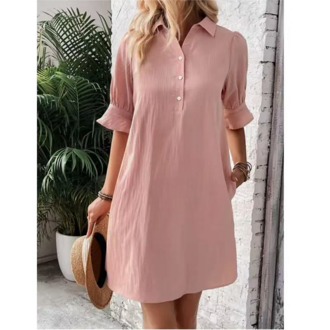Women's Casual Shirt Midi Dress — product view