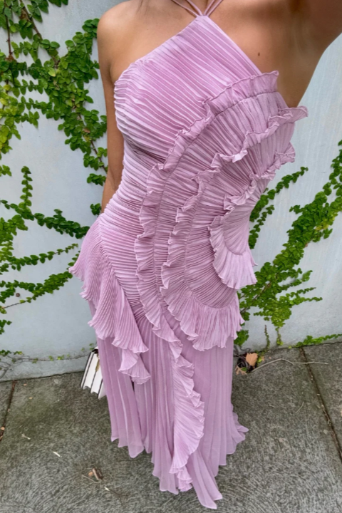 Women's Halter Wedding Guest Midi Dress — product view