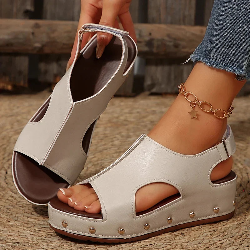 Women's Non-Slip Cushioned Platform Sandals — front view