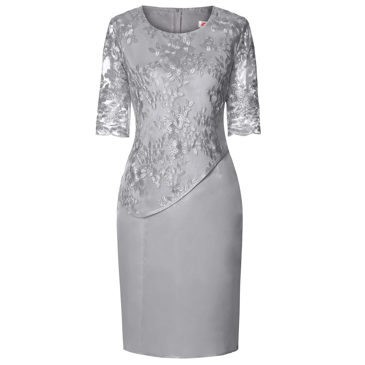 Women's Faux-Wrap Cocktail Midi Dress — detail view