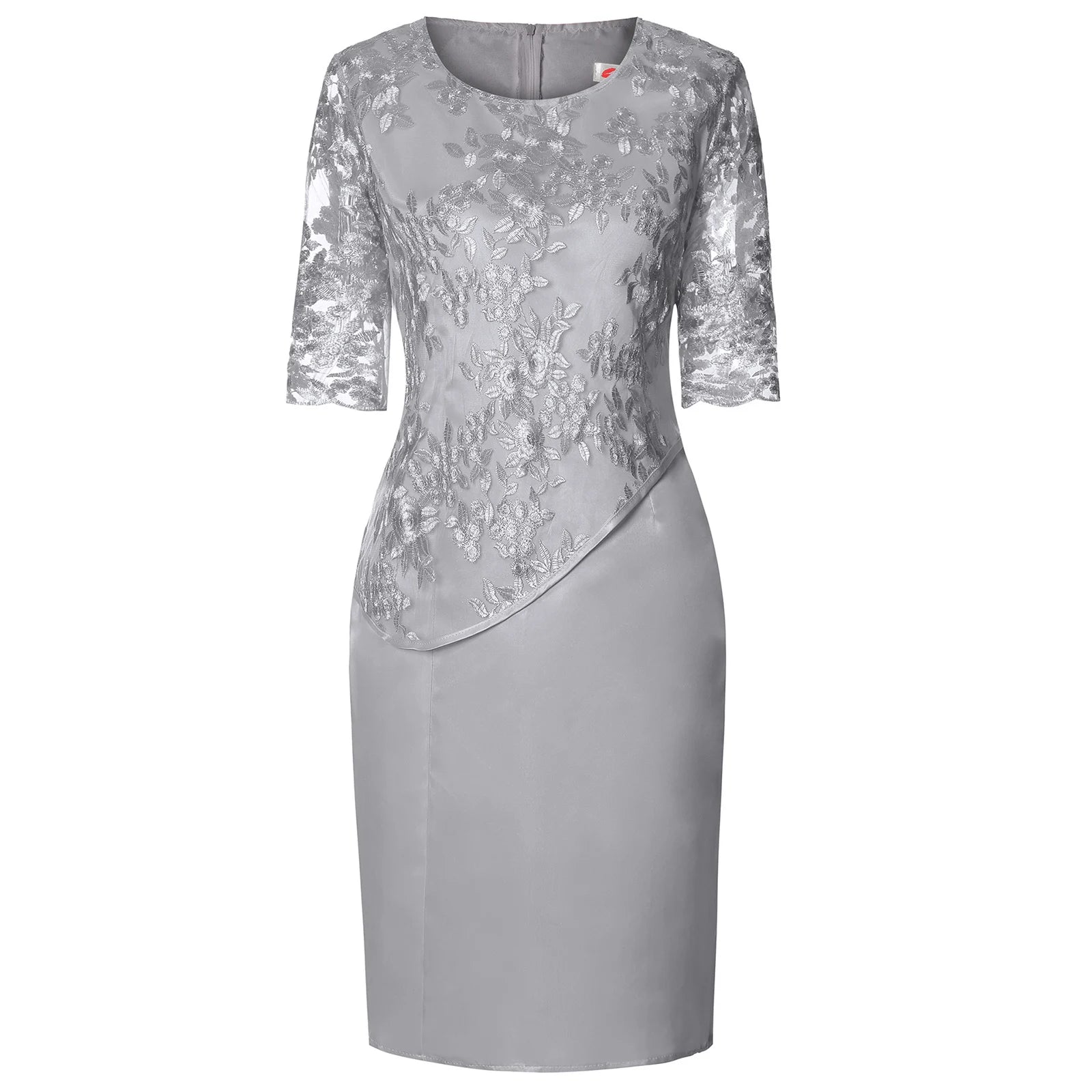 Women's Faux-Wrap Cocktail Midi Dress — detail view