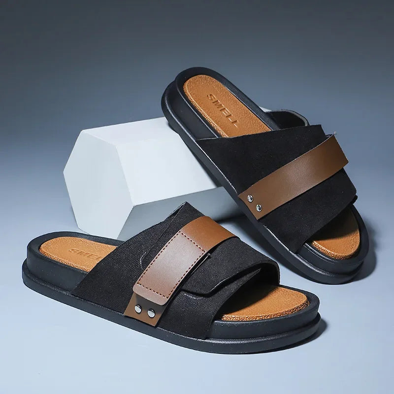 Women's Cushioned Flat Slide Sandals — product view