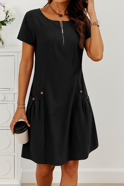 Women's Button Detail Summer Midi Dress — front view