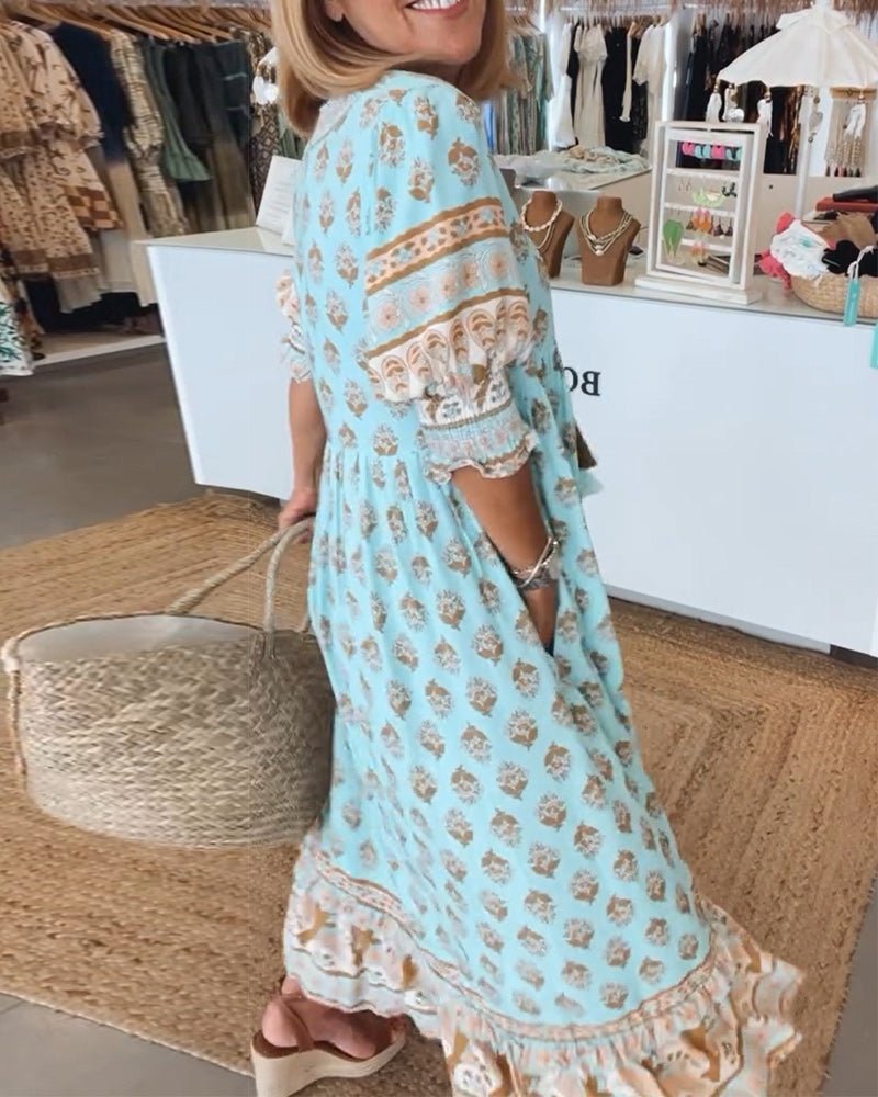 Women's Boho Summer Midi Dress — side view