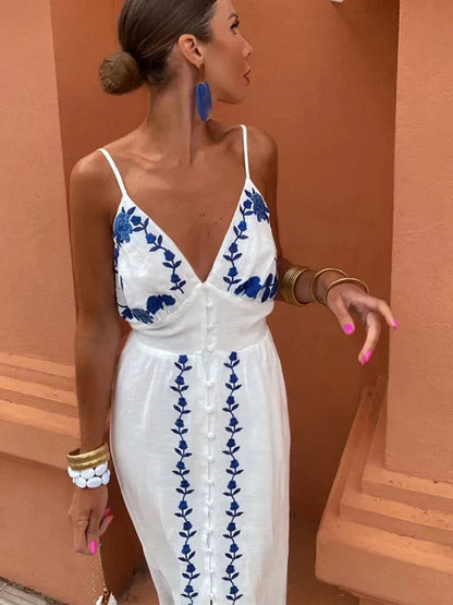 Women's Flowy Summer Maxi Dress — detail view