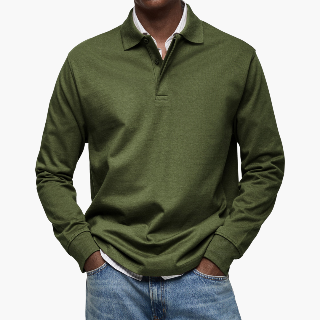 Long Sleeve Polo Shirt for Men